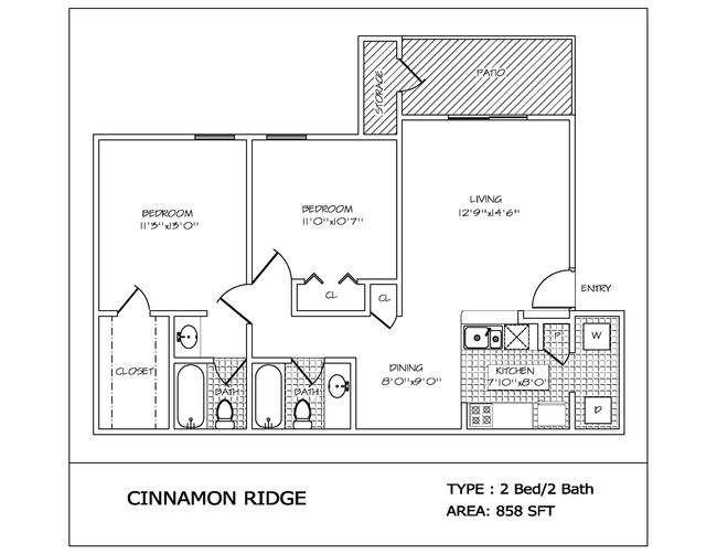 Two Bed / Two Bath 3106 floor plan